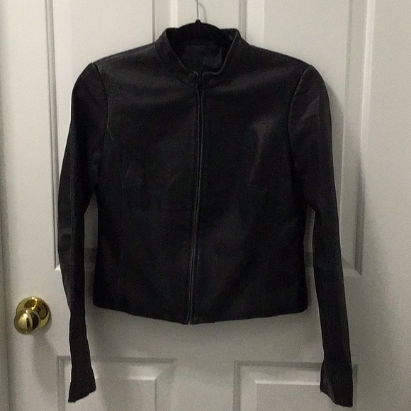BCBGMaxAzria Jackets & Blazers - BCBG Minimalist Black Leather Jacket